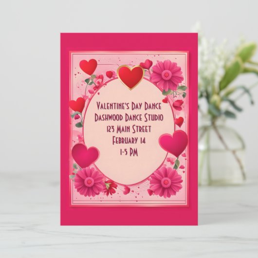 Circle of Hearts Valentijnsdag Dance Kaart (Staand voorkant)