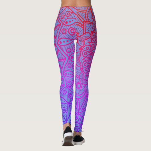 Circle of Life Mandala Neon Boho Leggings (Achterkant)