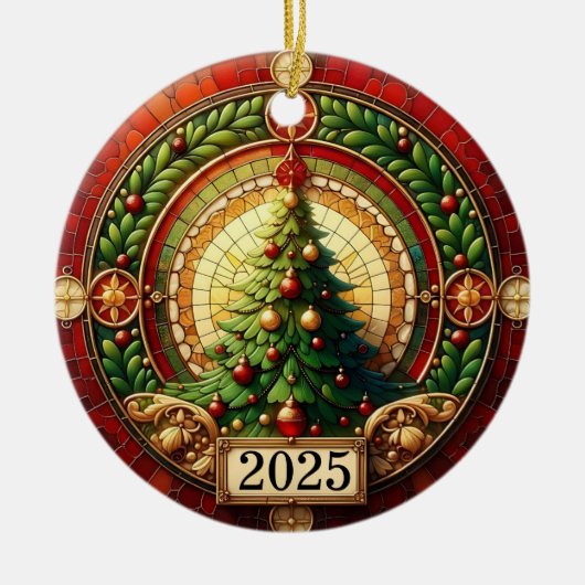 Circle of Light – Christmas Tree Blessing 2025” Keramisch Ornament (Voorkant)