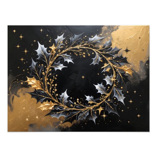 Circle of Light – Golden Winter Wreath Poster (Voorkant)