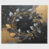 Circle of Light – Golden Wreath Holiday Gift Wrap Cadeaupapier (Vlak)