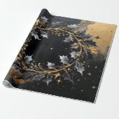 Circle of Light – Golden Wreath Holiday Gift Wrap Cadeaupapier (Uitgerold)