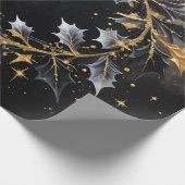 Circle of Light – Golden Wreath Holiday Gift Wrap Cadeaupapier (Hoek)