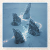 Circle of Light in the Snow Glazen Onderzetter (Voorkant)