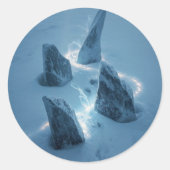 Circle of Light in the Snow Ronde Sticker (Voorkant)