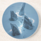 Circle of Light in the Snow Zandsteen Onderzetter (Voorkant)