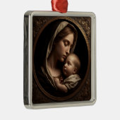 “Circle of Light: Madonna and Child”Ornament Metal Metalen Ornament (Rechts)