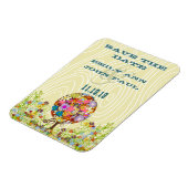 Circle of Love Flower Tree Woodgrain Save the Date Magneet (Linkerzijde)
