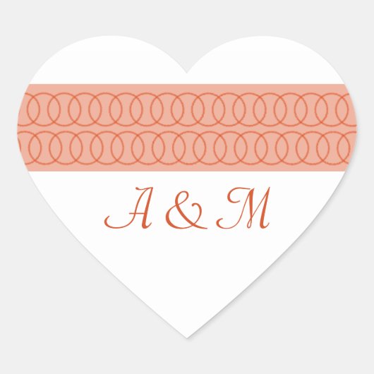 Circle of Love Monogram Heart Stickers (Voorkant)