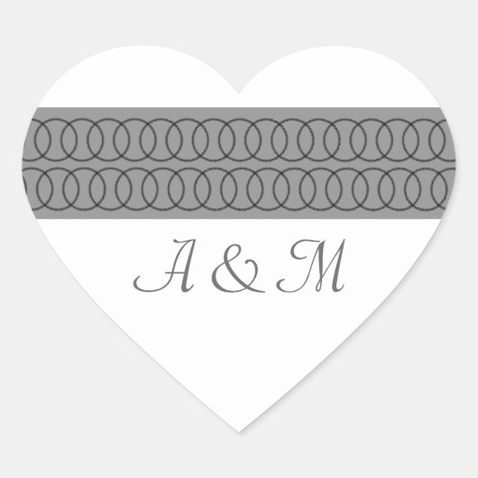 Circle of Love Monogram Heart Stickers (Voorkant)