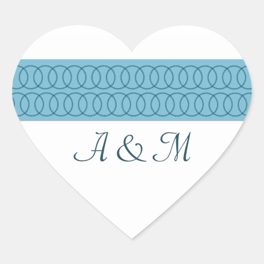 Circle of Love Monogram Heart Stickers (Voorkant)