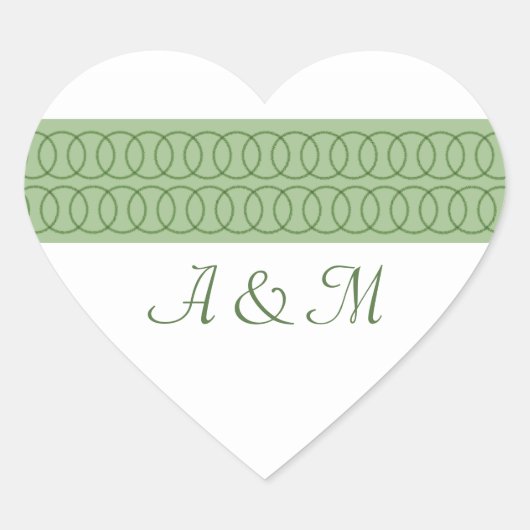 Circle of Love Monogram Heart Stickers (Voorkant)
