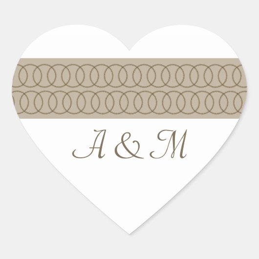 Circle of Love Monogram Heart Stickers (Voorkant)