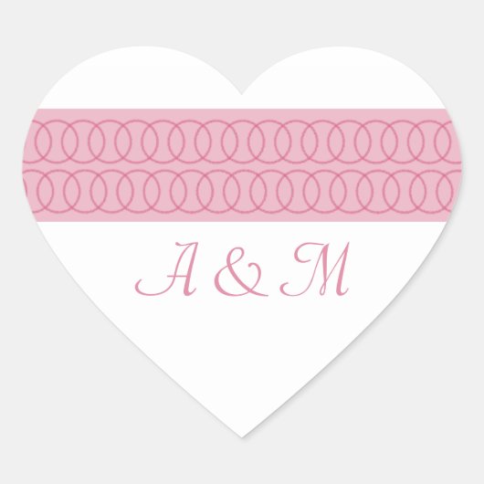 Circle of Love Monogram Heart Stickers (Voorkant)