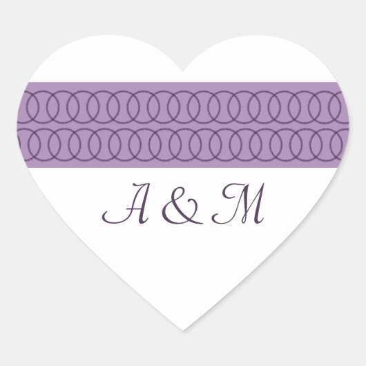 Circle of Love Monogram Heart Stickers (Voorkant)