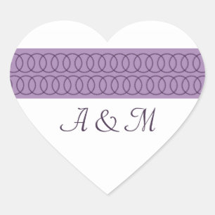 Circle of Love Monogram Heart Stickers