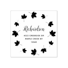 Circle of Maple verlaat een aangepast retouradres Rubberstempel