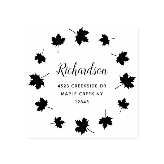 Circle of Maple verlaat een aangepast retouradres Rubberstempel (Afrduk)