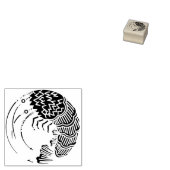 Circle of shrimp / 海老の丸 rubberstempel (Gestempeld)