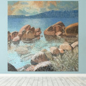 Circle of Stones Lake Tahoe Impressionisme Canvas Afdruk (Insitu (Houten vloer))