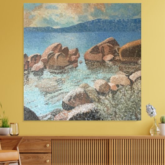 Circle of Stones Lake Tahoe Impressionisme Canvas Afdruk (Insitu (Woonkamer))