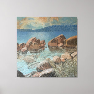 Circle of Stones Lake Tahoe Impressionisme Canvas Afdruk