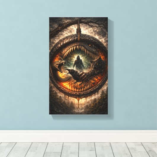 Circle of the Devouring Wild Canvas Afdruk (Insitu (Houten vloer))