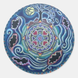 Circle of the Seasons - Herfst Equinox Mandala Ronde Sticker