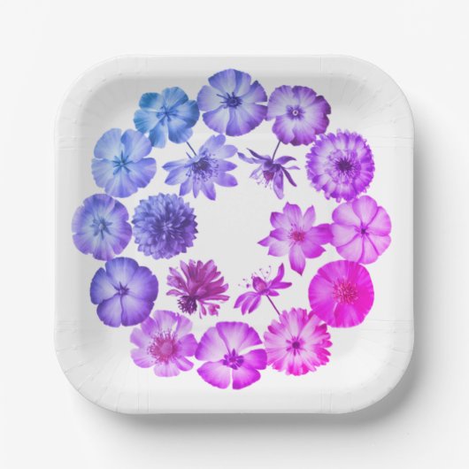 Circle of Whispers Een geperste Wildflower Collage Papieren Bordje (Voorkant)