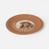 Circle One Photo - Verjaardagsfeest Terra Cotta Papieren Bordje (Gekanteld)