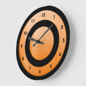 Circle-oranje-zwart - wandklok (Hoek)