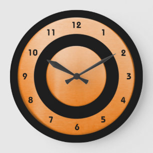 Circle-oranje-zwart - wandklok