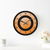 Circle-oranje-zwart - wandklok (Huis)