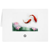 Circle Oriental Zen Feng Shui Koi & Lotus (Achterkant Horizontaal)