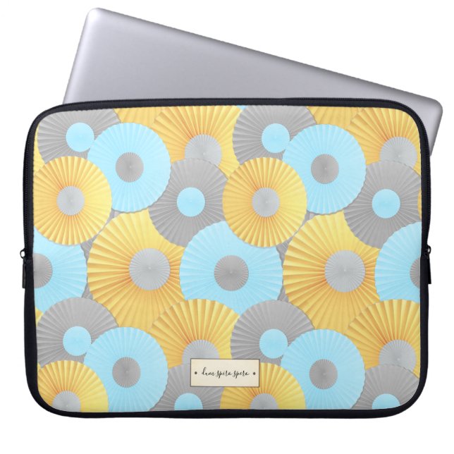Circle Origami Pastel Pattern Laptop Sleeve (Voorkant)