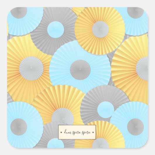 Circle Origami Pastel Pattern Vierkante Sticker (Voorkant)