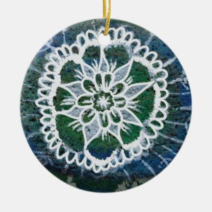 Circle Ornament Blue Mandala Edelweiss