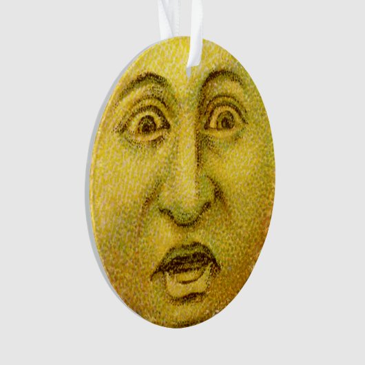 Circle Ornament - Geel  maan Man (voorkant)