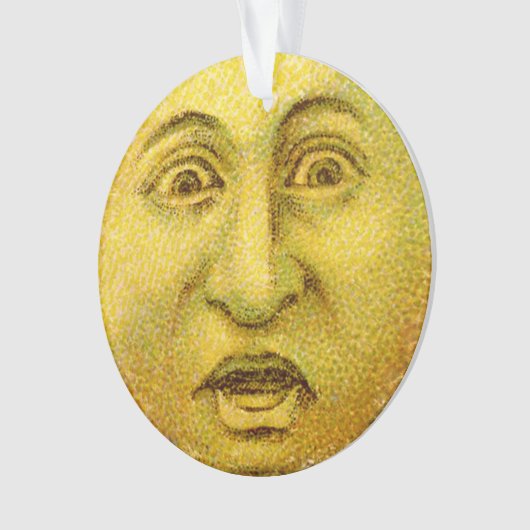 Circle Ornament - Geel maan Man (voorkant)