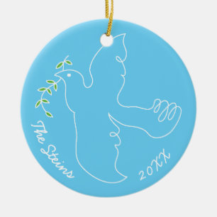 Circle Ornament van Hanukkah "Chanukah Dove"