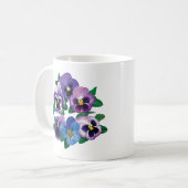 Circle Paarse Pansies Koffiemok (Voorkant links)