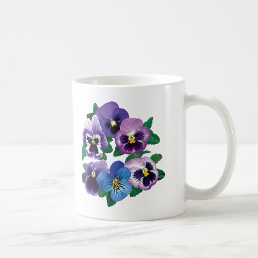 Circle Paarse Pansies Koffiemok (Rechts)