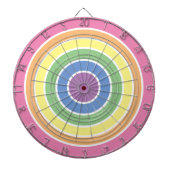 Circle Pastel Regenboog Stripes Dartbord (Voorkant)