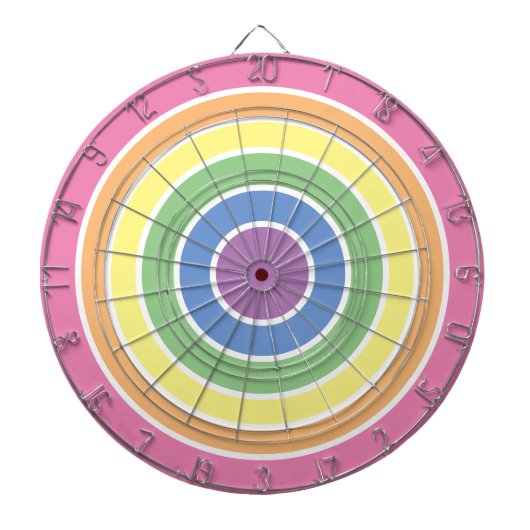 Circle Pastel Regenboog Stripes Dartbord (Voorkant)