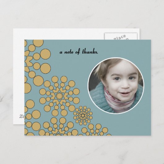 Circle patterned Bedankt Briefkaart (Voorkant / Achterkant)