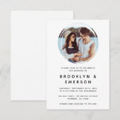 Circle Photo Minimalist Wedding Kaart (Voorkant / Achterkant)