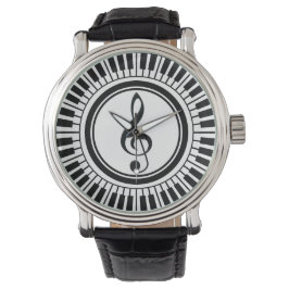 Circle Piano Keys en Treble Clef Horloge