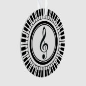 Circle Piano Keys en Treble Clef Ornament (voorkant)