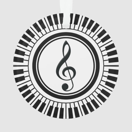 Circle Piano Keys en Treble Clef Ornament (achterkant)