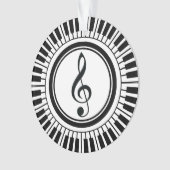 Circle Piano Keys en Treble Clef Ornament (voorkant)